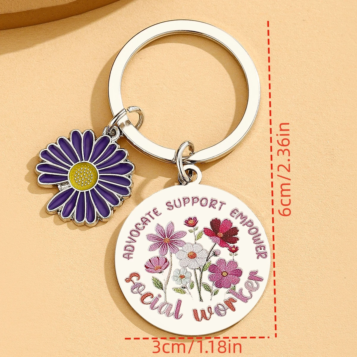 Regalos para trabajadores sociales para mujeres, llavero para compañeros de trabajo, regalos de agradecimiento para trabajadores sociales escolares, llavero para trabajadores - imagen 3