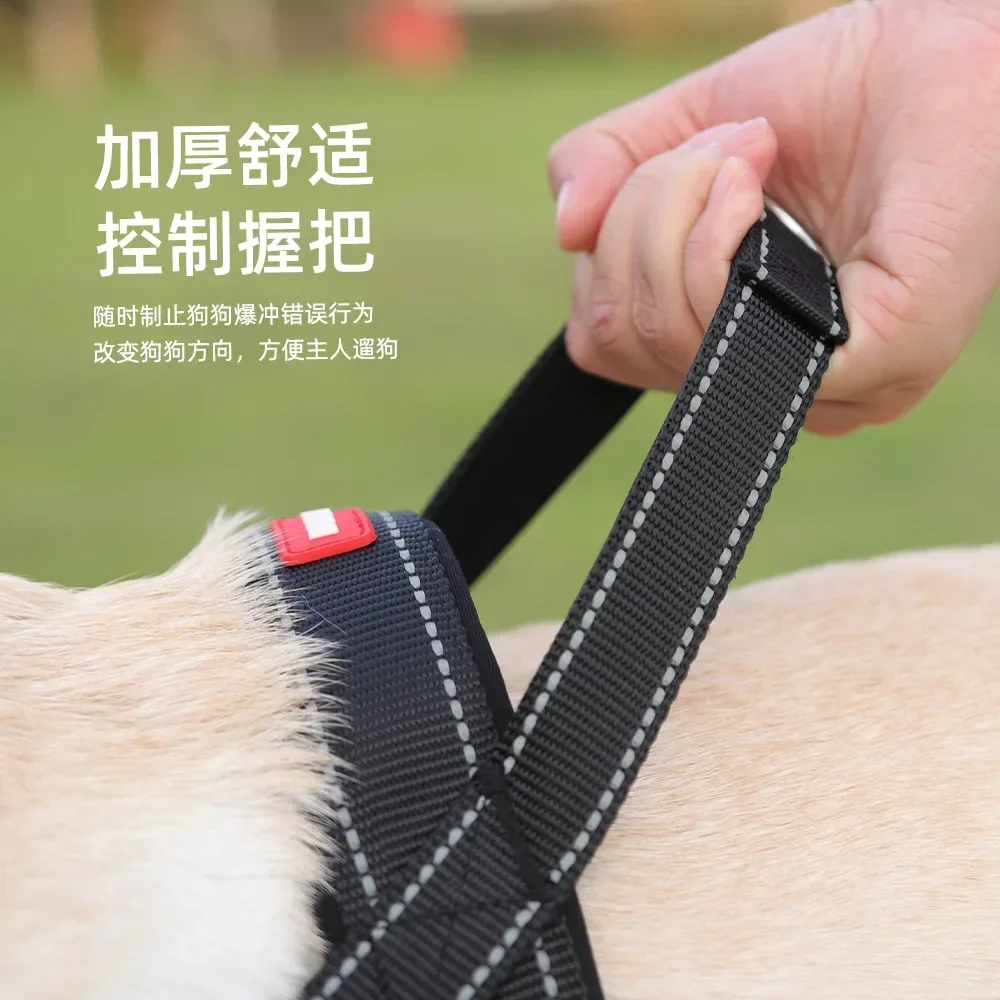 Correa para el pecho para perros grande, tipo sillín, nueva correa ligera para perros con doble tira reflectante - imagen 5