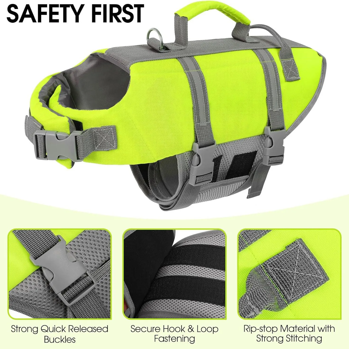 Productos para mascotas, traje de baño para perros, chaleco salvavidas de alta flotabilidad, Color Visual, tira reflectante fuerte, chaleco salvavidas para mascotas, suministros para perros - imagen 3