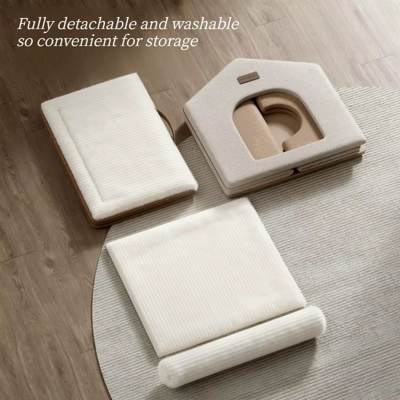Cama estilo casa lavable para perros y gatos pequeños – Invierno - imagen 4