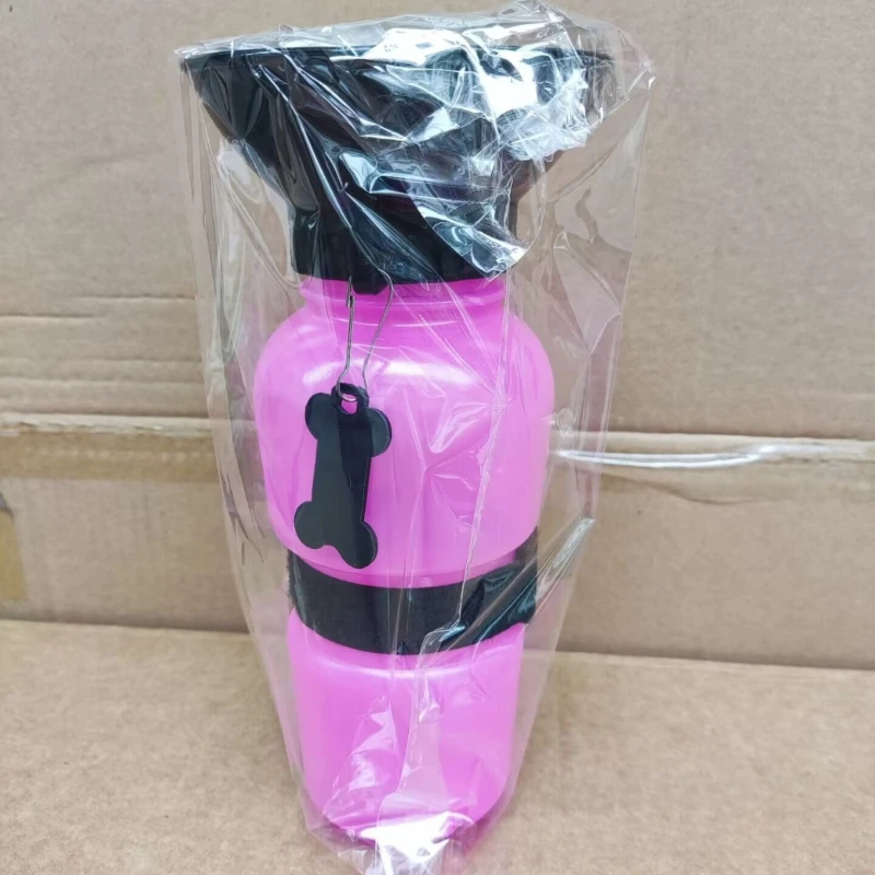 Botella de agua portátil para mascotas, taza para beber al aire libre de 500ml con cuenco alimentador para apretar, diseño a prueba de fugas para caminar, senderismo y viajes - imagen 4