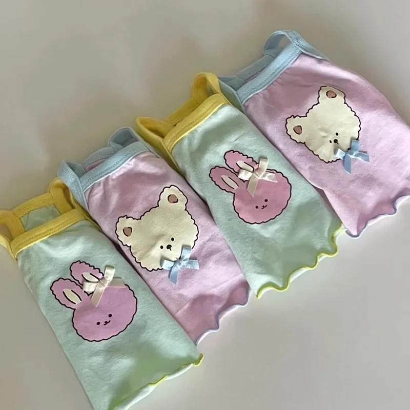 Lindo chaleco de verano para mascotas, ropa para perros medianos, chalecos transpirables para mascotas, camiseta con estampado de animales para perros y gatos, tirantes bonitos de peluche Yorkshire - imagen 2