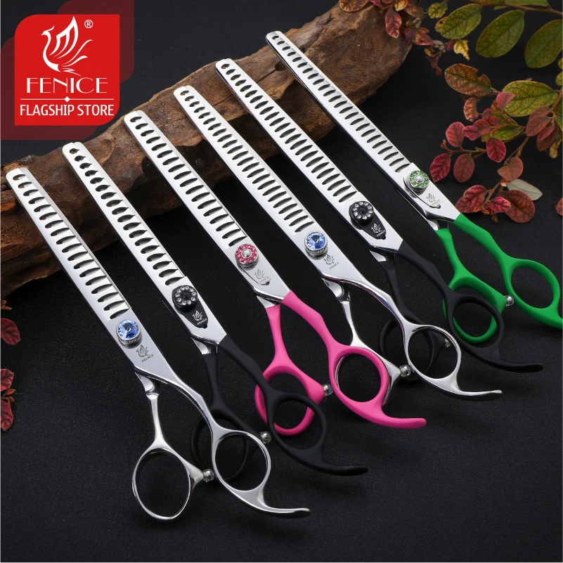 Fenice-Tijeras de aseo para mascotas, 7/7, 5/8 pulgadas, para perros, tiburón, tasa de adelgazamiento de alrededor del 75% - imagen 3