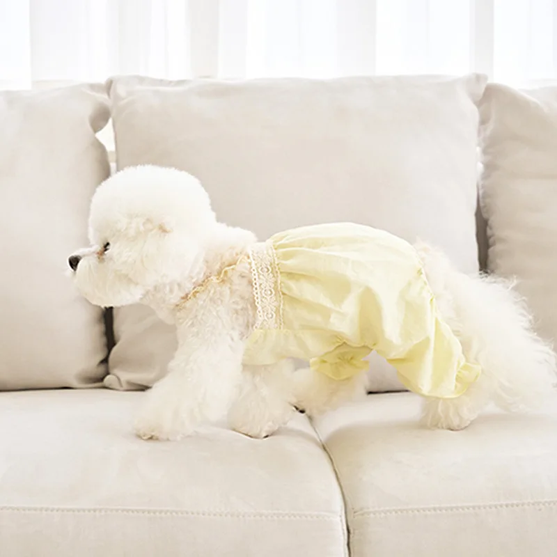 Camiseta sin mangas para mascotas, mono transpirable de dos piernas para perros y gatos, oso de peluche, ropa para perros, sombrero de encaje, ropa para cachorros, primavera/verano - imagen 4