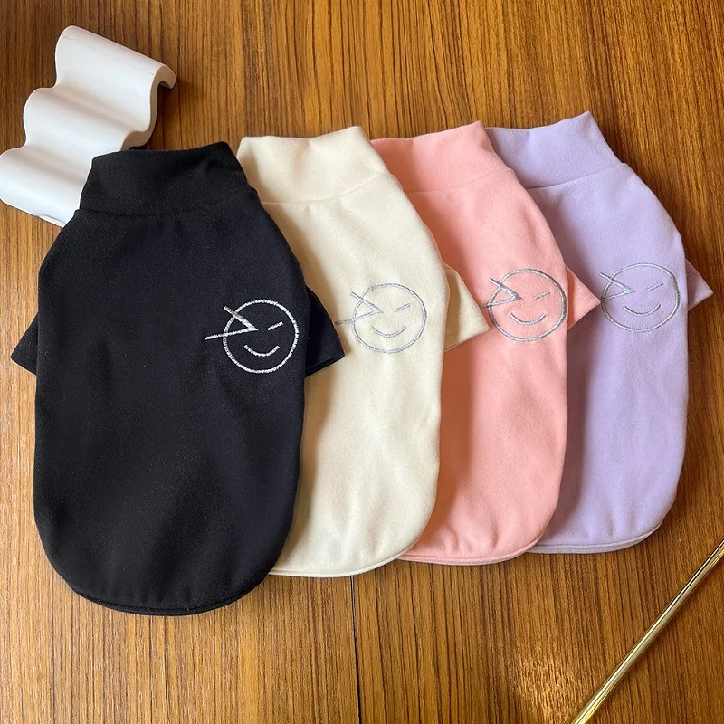 Sudaderas con capucha de lana para mascotas, ropa para perros de cuello alto, ropa cálida para cachorros de otoño e invierno, camiseta interior para perros de peluche, camisas para gatos Chihuahua - imagen 2