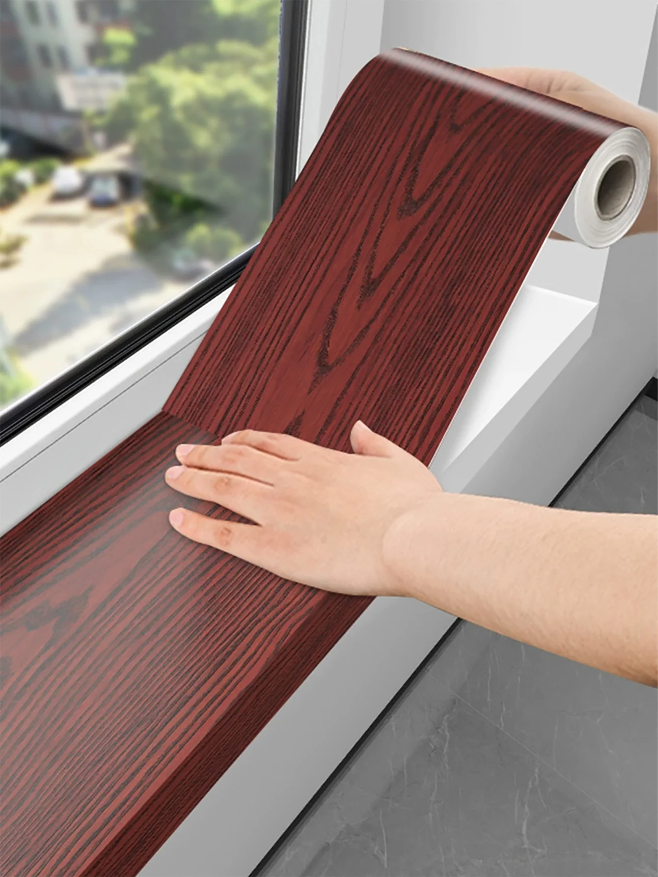 High-Quality Waterproof Wood Grain Self-Adhesive Paper - Easy to Use, Durable Furniture Renovation Wallpaper, Perfect for Kitchen Cabinets, Tables, Doors, Etc. - Natural Finish for Home Decor, Wooden Decals for Furniture (3.9inch X 393.7inch) 