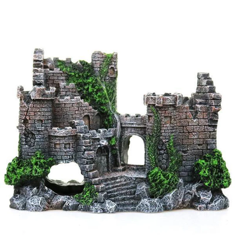 Adorno creativo castillo para pecera rocalla resina color aleatorio - imagen 5