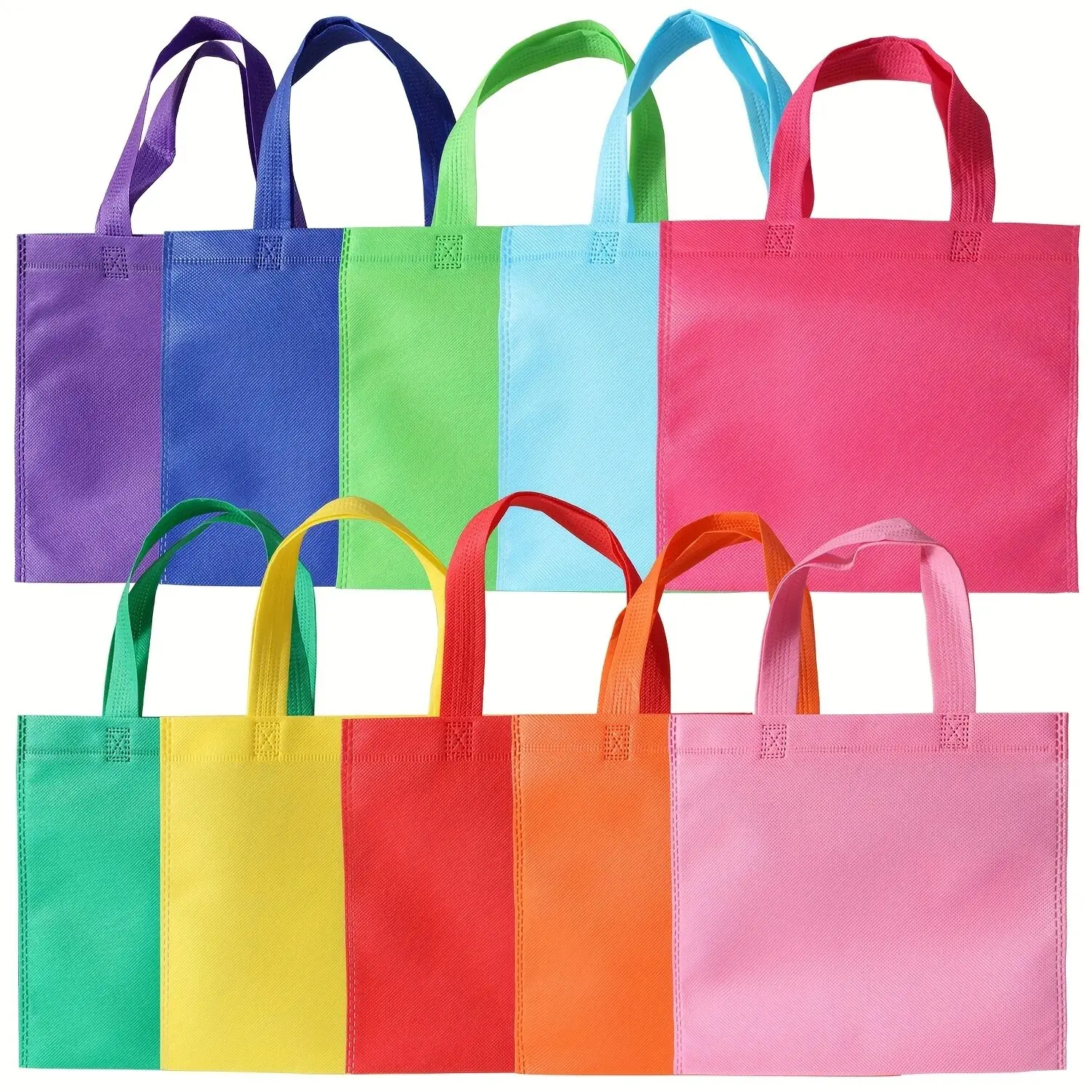Bolsa de recuerdo de fiesta no tejida pequeña y colorida de 60/120 piezas, bolsa de regalo renovable de 8 × 8 pulgadas con asa para bolsa de regalo de fiesta de cumpleaños - imagen 4