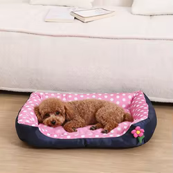 Cama cuadrada grande elástica cálida suave floral para perros y gatos