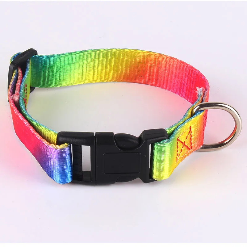 Conjunto de Collar y correa de nailon para mascotas, Collar ajustable con gradiente de Color, arnés para perros grandes, medianos y pequeños, suministros para mascotas, accesorios - imagen 4