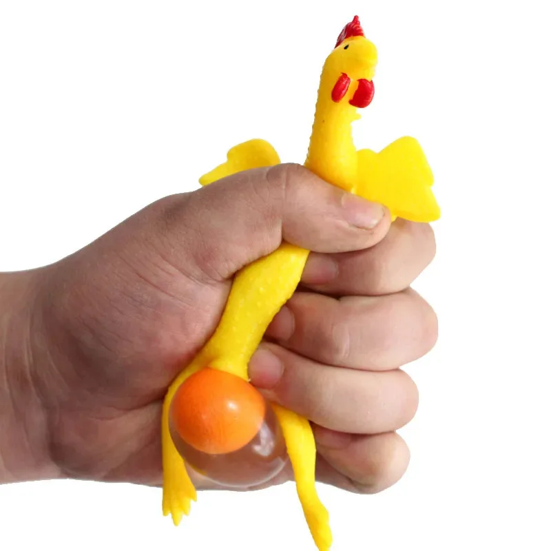 Novedad, juguete para apretar con forma de pollo para mascotas, juguete interactivo antiestrés para masticar para perros, divertido juguete para aliviar el estrés y morder - imagen 3