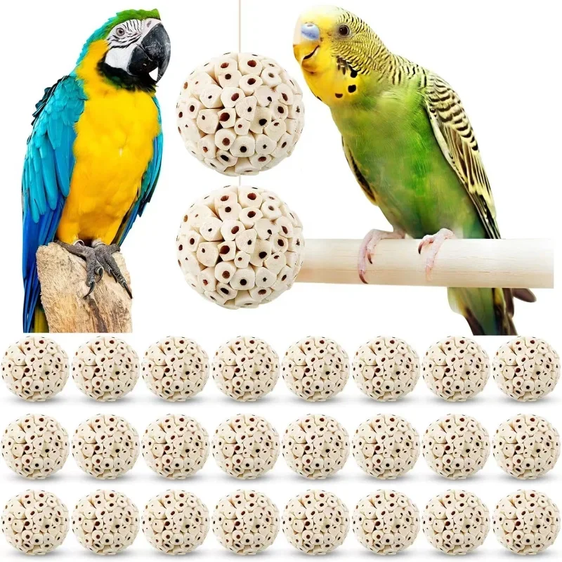 Juguete para masticar loros, bola para masticar, trituración, jaula para pájaros, accesorios para periquito, loro, Lovebird, periquitos, Conure, cacatúa