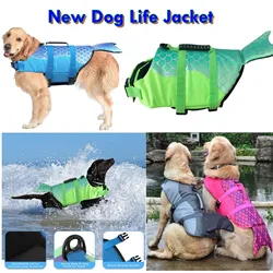 Chaleco salvavidas para perros - diseño tiburón o sirena, cómodo