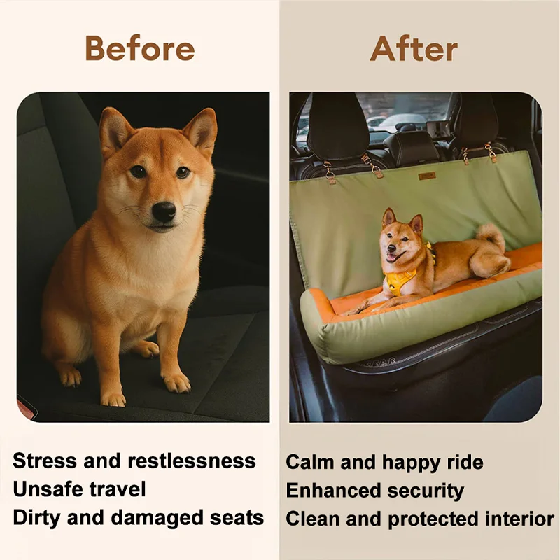 Funda impermeable para asiento de coche para perros, nido de viaje para mascotas, alfombrilla para coche, cestas antisuciedad para gatos, cama para perros medianos y pequeños, para asiento de coche, invierno