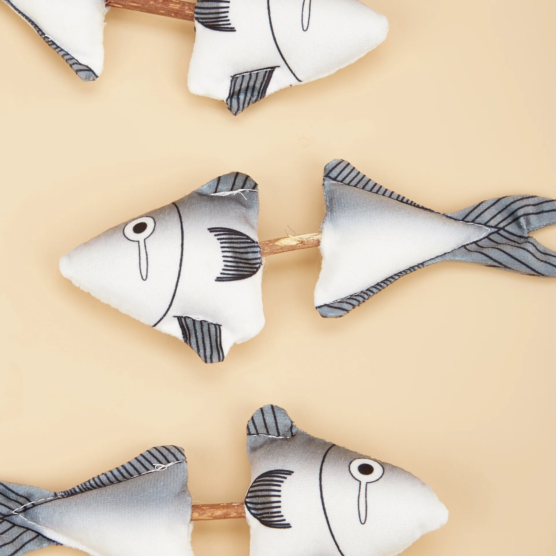 Gato mascota cielo de madera Polygonum menta pez dibujos animados felpa dientes molienda varilla pescado aliento fresco gato juguete calmante limpieza de dientes - imagen 3