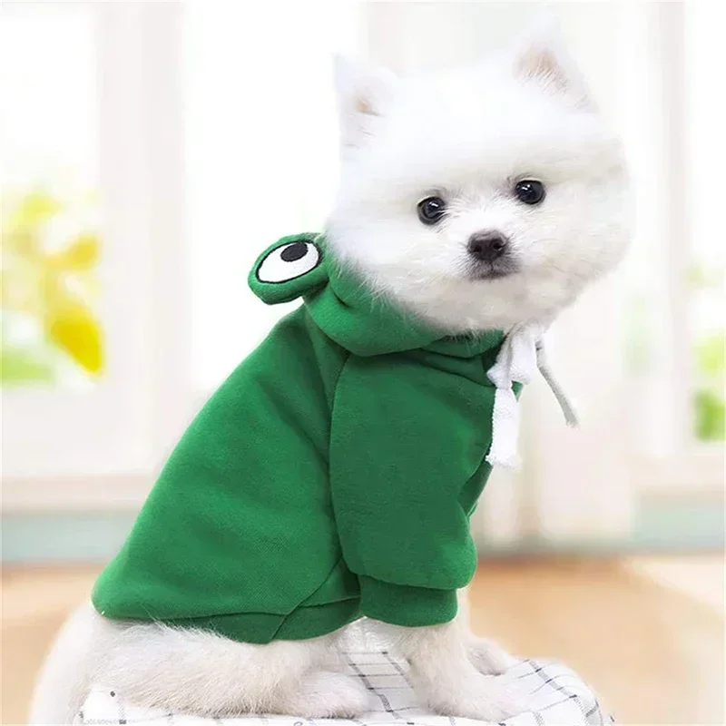 Sudadera con capucha para perro, suéter básico para perro, abrigo bonito para Cosplay de rana, chaqueta cálida de invierno para gato, ropa para clima frío, ropa de abrigo, suministros para mascotas - imagen 2
