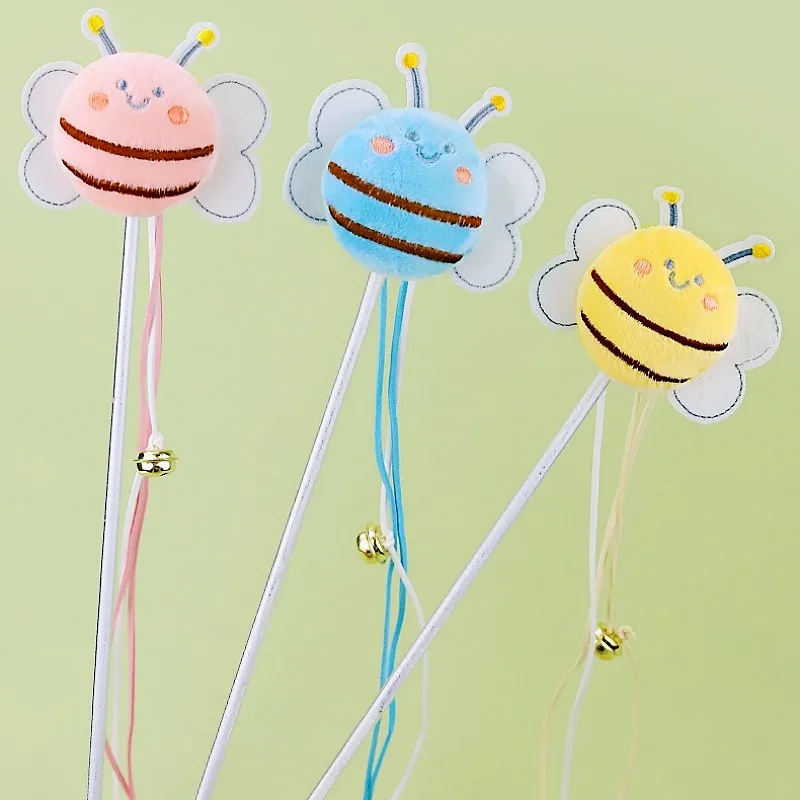 Juguete interactivo mariposa con varita para gatos – felpa y campana - imagen 5