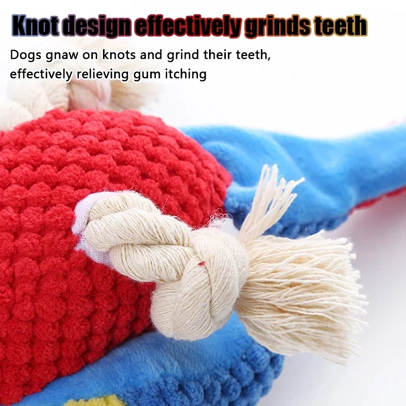 Juguete loro peluche con sonido resistente a mordidas para perros - imagen 4