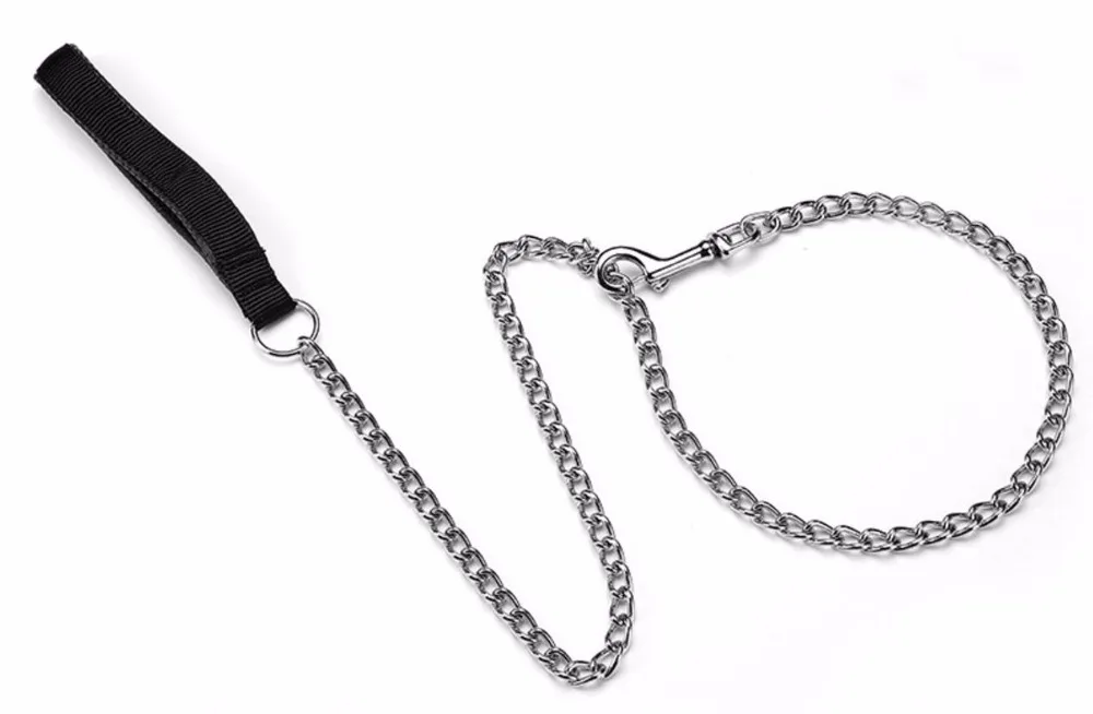 Correa para perro de alta calidad, mango de nailon de grosor doble, correa acolchada de forma suave, correas para perros con cadena de hierro fuerte para perros grandes y pequeños - imagen 4