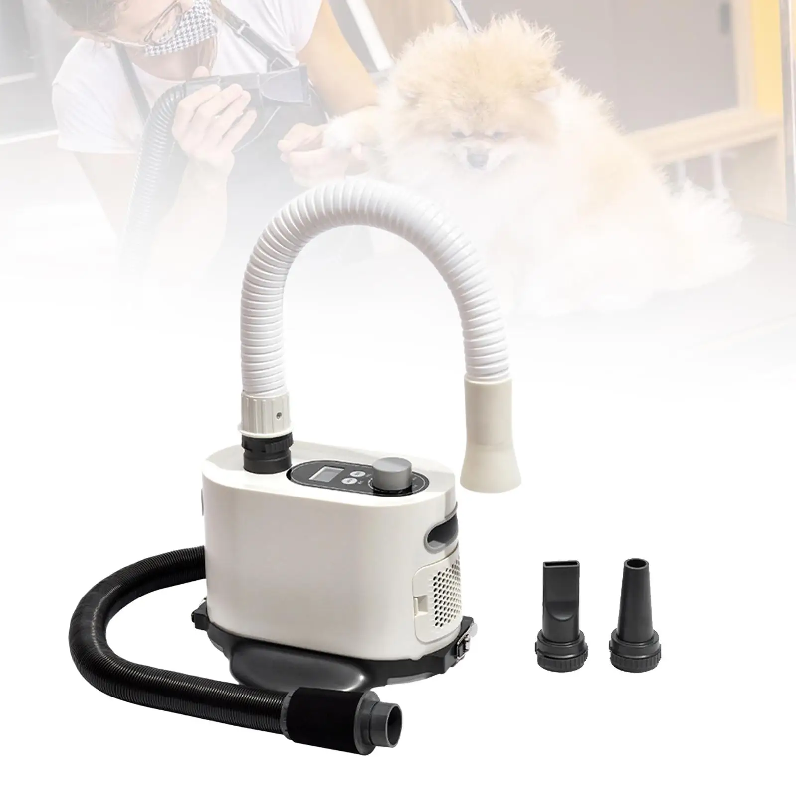 Dog Dryer Dog Pet Grooming Dryer Blower Pet Grooming Dryer with Hard Soft Double Hose Professional for Washing Bathing Grooming