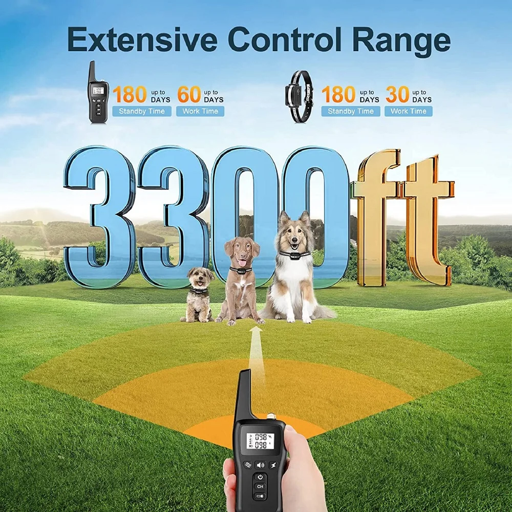 Collar de entrenamiento remoto 2 en 1 para perro, Collar electrónico con vibración para perros grandes, medianos y pequeños, 3 modos de seguridad con pitido - imagen 4