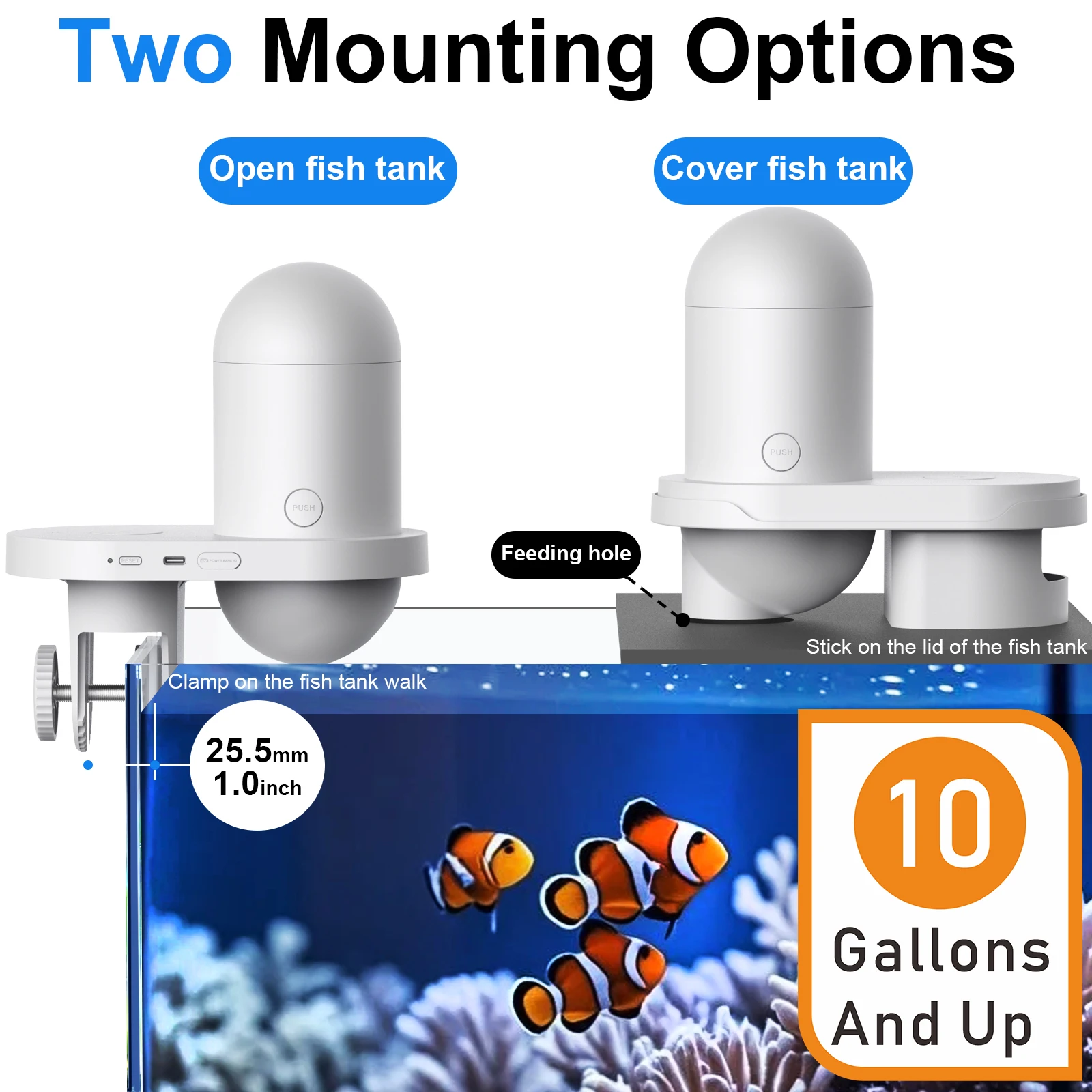 Alimentador automático de peces con cámara, tanque Visual, dispensador de alimentos, sincronización cuantitativa, aplicación Wifi inteligente para acuario, carga USB - imagen 3