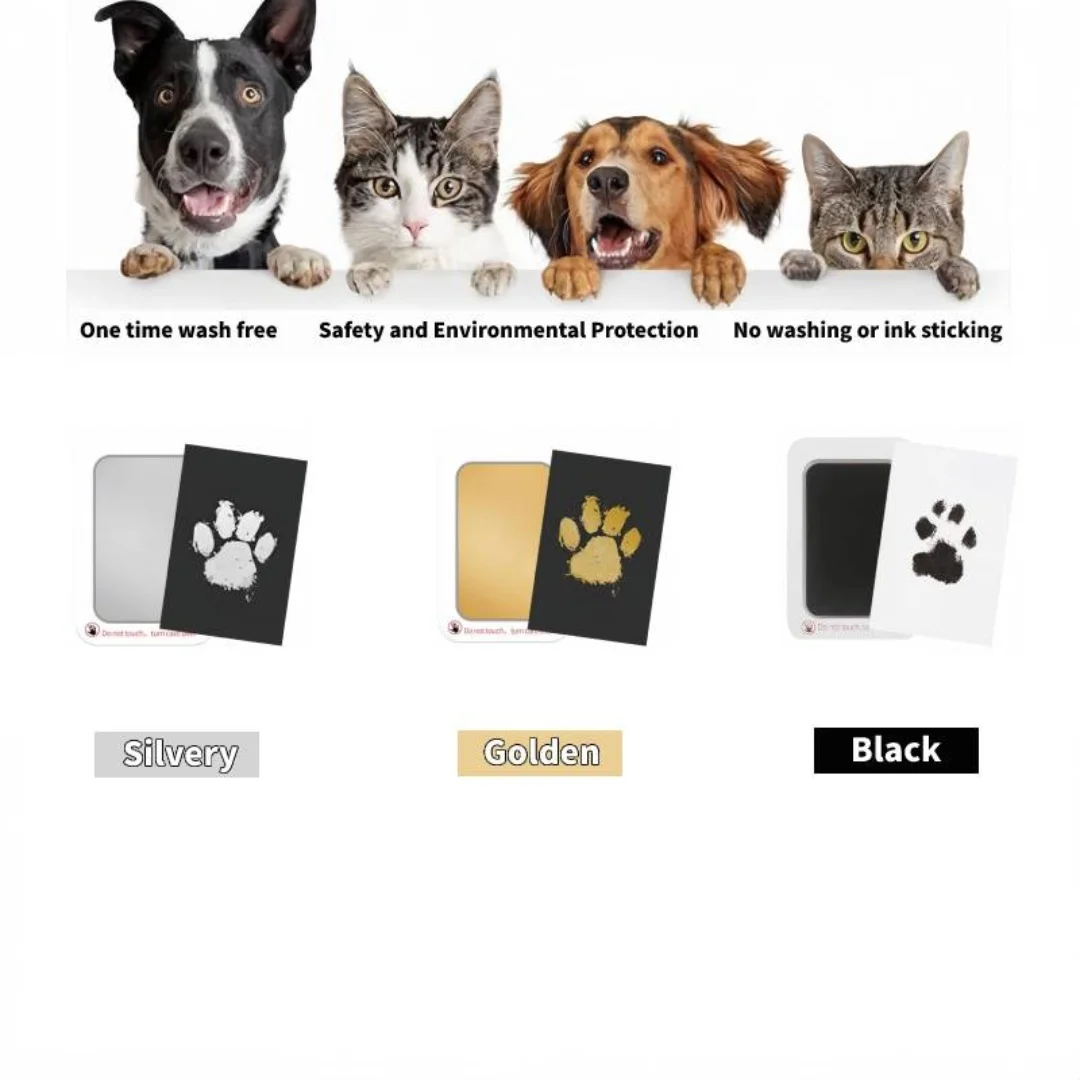 Impresiones de patas para mascotas, huellas para bebés, impresiones conmemorativas, colección segura y no tóxica, limpia la almohadilla de impresión sin lavar