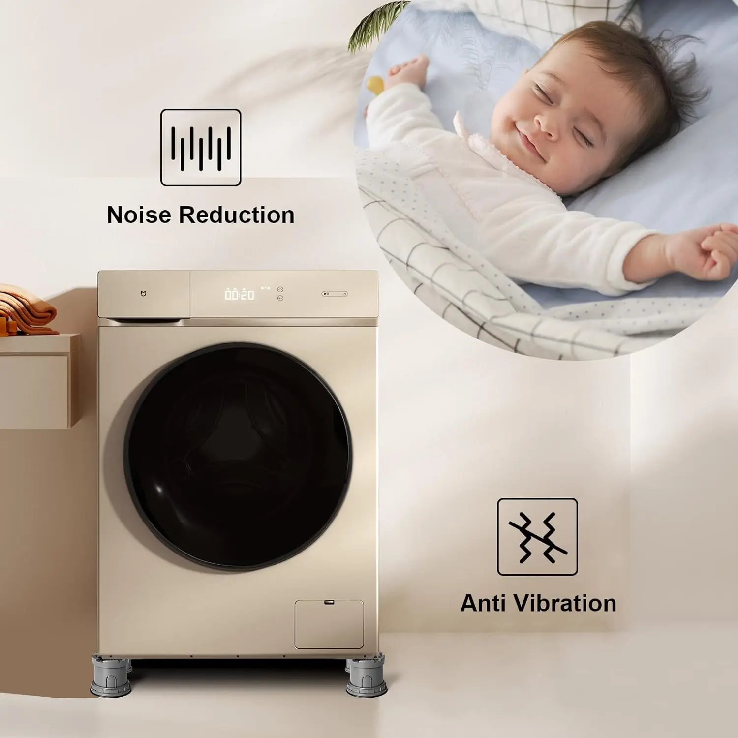 Almohadillas antivibración lavadora secadora ajustables anti-ruido - imagen 5