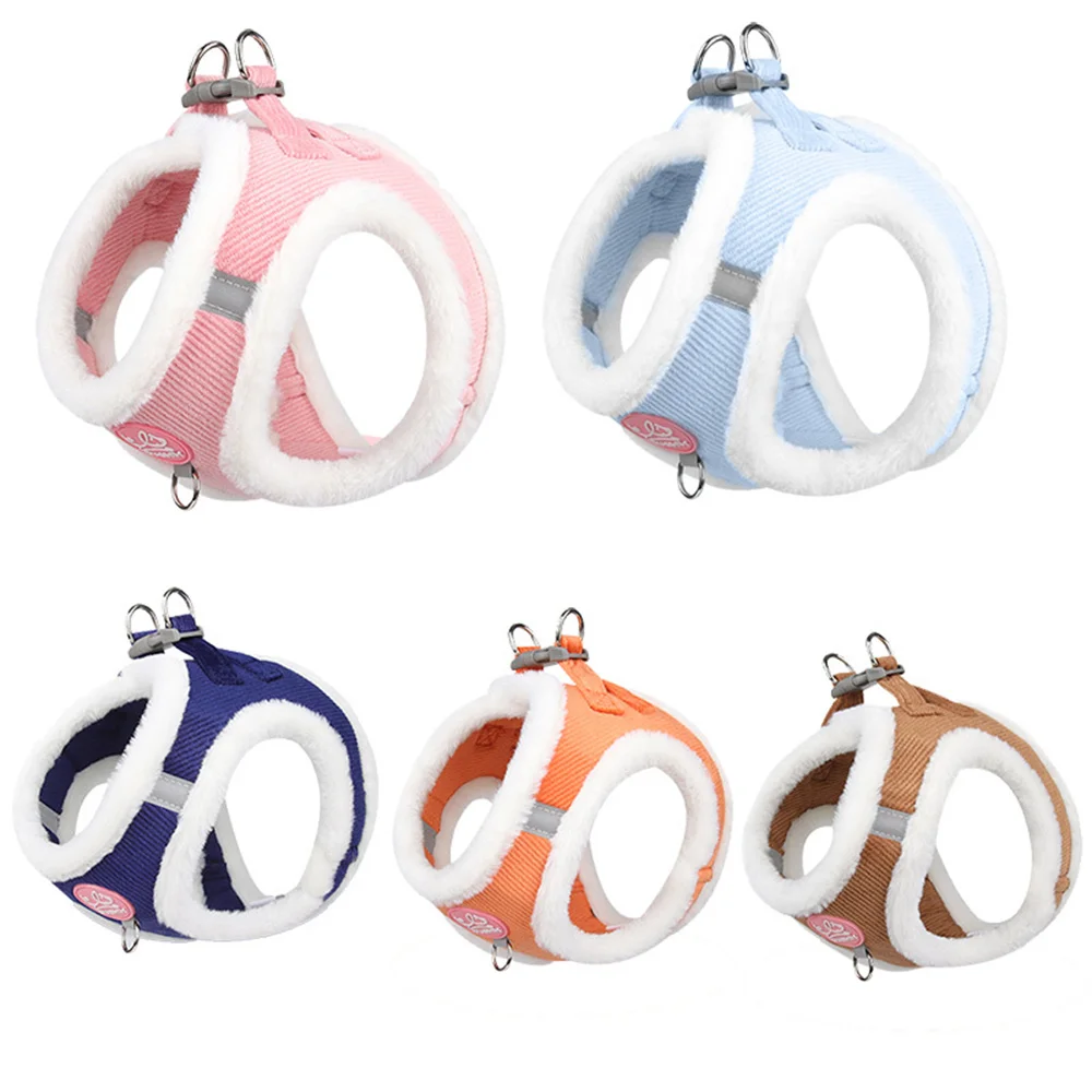 Arnés cálido para perros Chihuahua con piel para caminar, juego de correas y correas para perros pequeños, accesorios para mascotas, cachorros, Yorkies, invierno - imagen 4