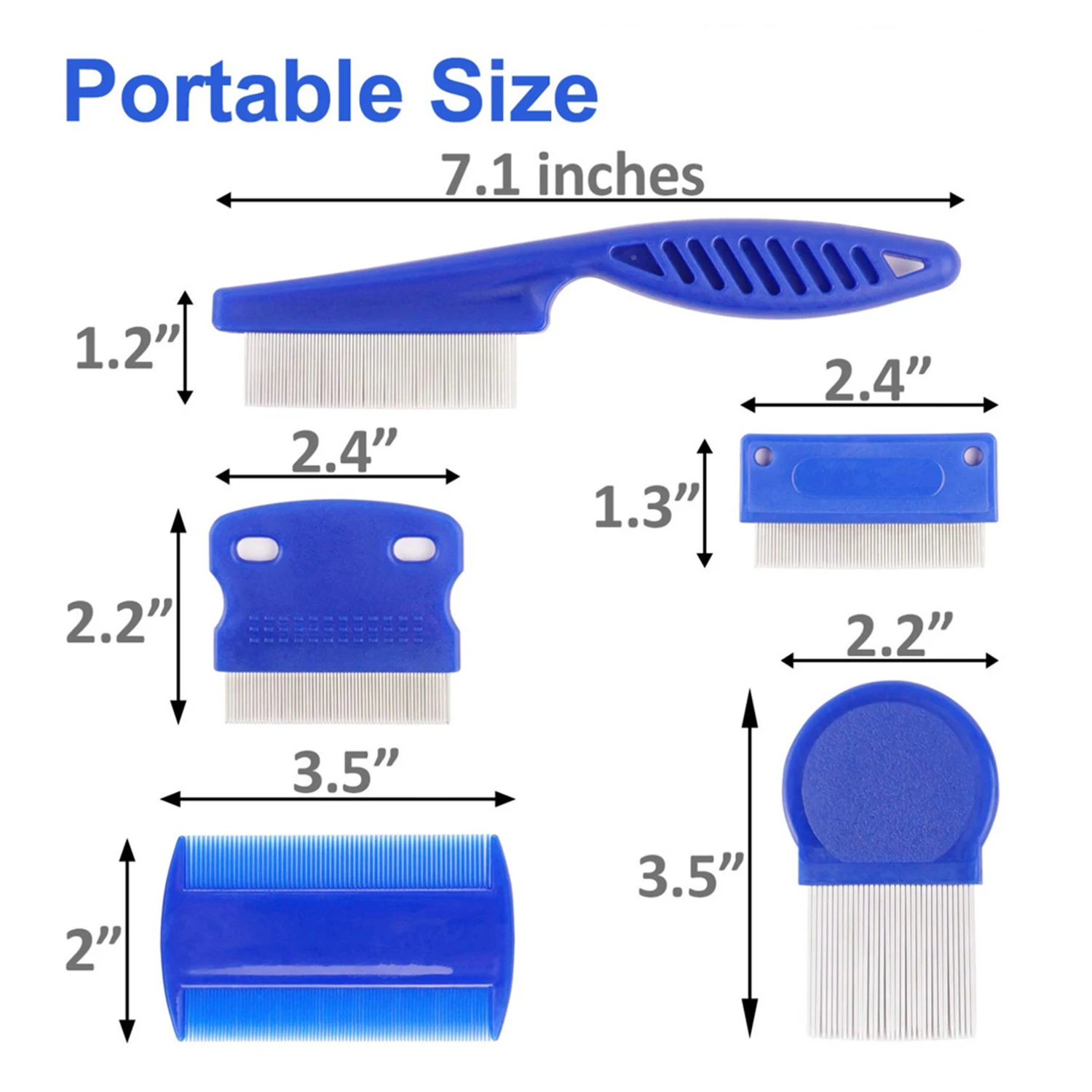6 unids/set peine para pulgas para mascotas cabeza de acero inoxidable peine para piojos dientes finos perros gatos peines de aseo herramienta de desmaste eliminación de manchas de rasgado para mascotas - imagen 3