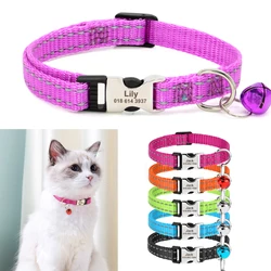 Collar para gato con grabado, campana y reflejante