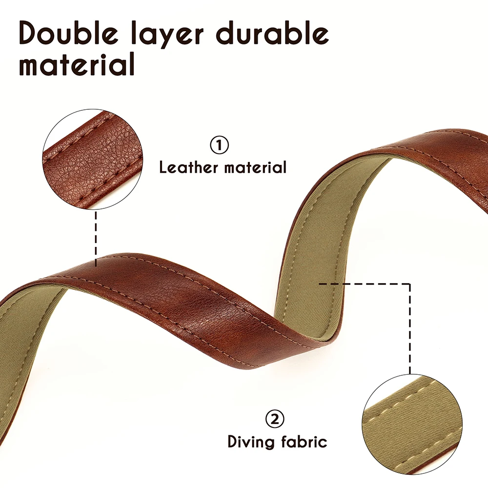 Correa de cuero PU para perro, Correa suave de 2 capas para entrenamiento de mascotas, para caminar, duradera, para perros pequeños, medianos y grandes, Pitbull, 5 pies - imagen 3