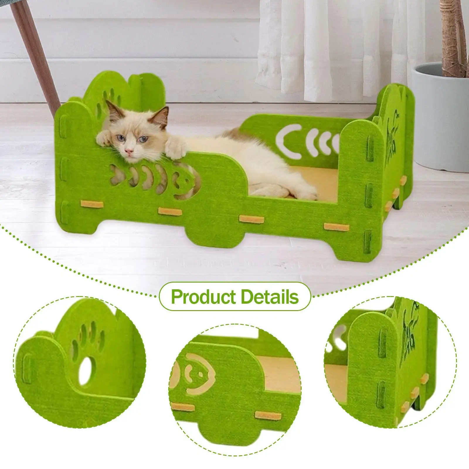 Casa para gatitos, nido para descansar, resistente a los arañazos, interior y exterior, cama para gatos de fieltro