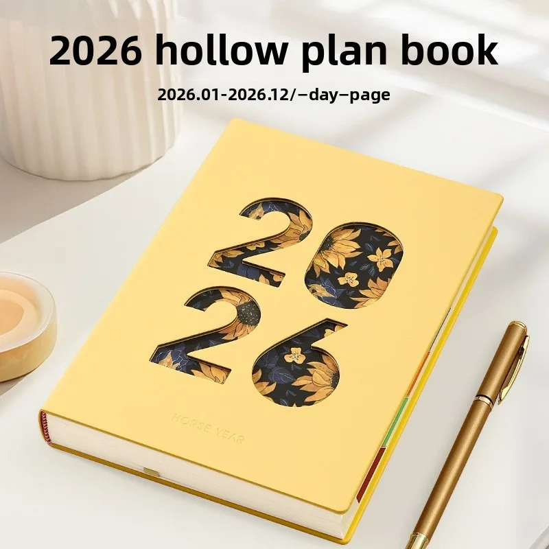 Calendario y organizador diario 2026 Nuevo planificador A5 con cubierta hueca y cuaderno de páginas de índice - imagen 4