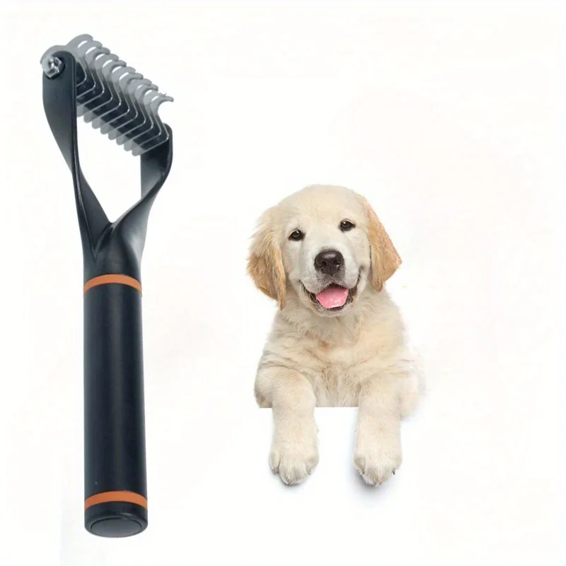 Peine de depilación de doble cara para mascotas, suministros de Material ABS, 1 unidad - imagen 5