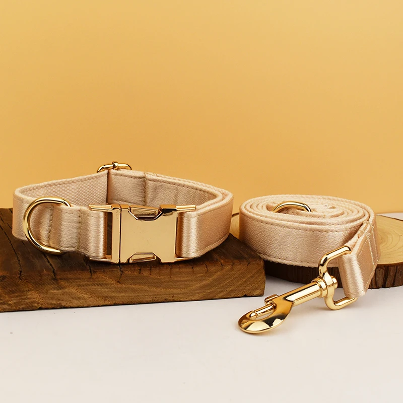 Accesorios para perros con logotipo de diseñador personalizado de lujo Popular, Collar de perro personalizado de poliéster sedoso, correas, arnés, lazo Crystal04 - imagen 3