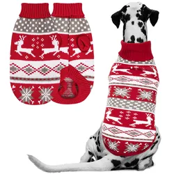 Jersey navideño punto cuello alto para perros medianos y grandes