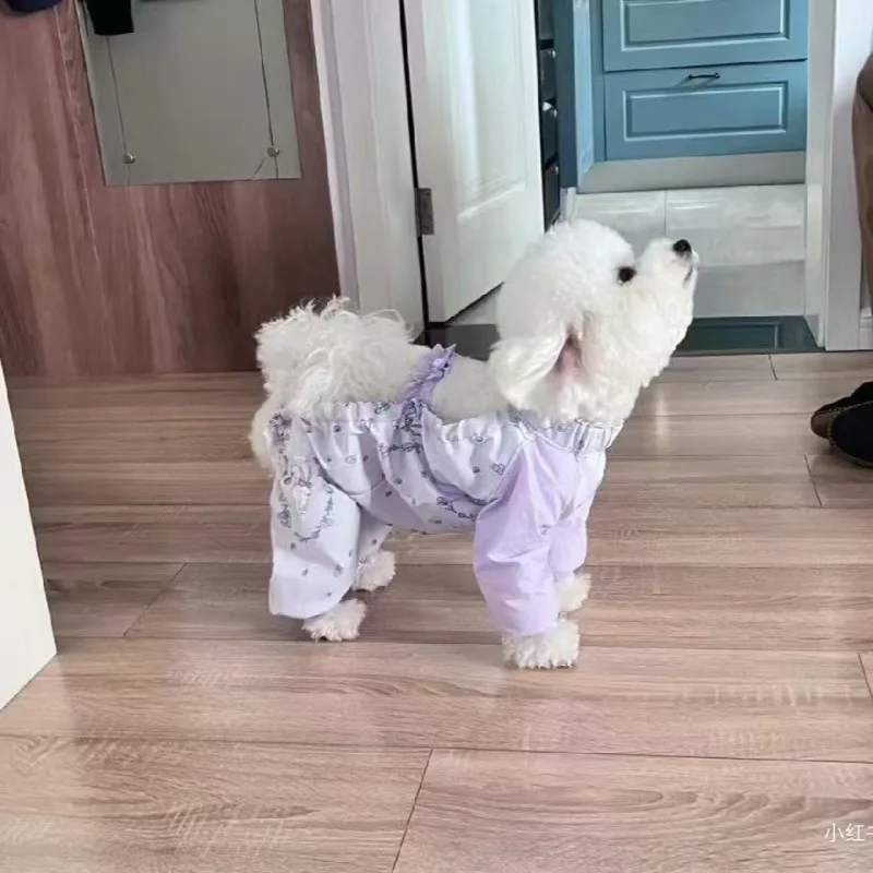 Monos para perros, primavera, verano y otoño, pantalones antipolvo, pantalones de 4 patas a prueba de insectos para perros, productos para mascotas, suministros, accesorios de tela - imagen 2