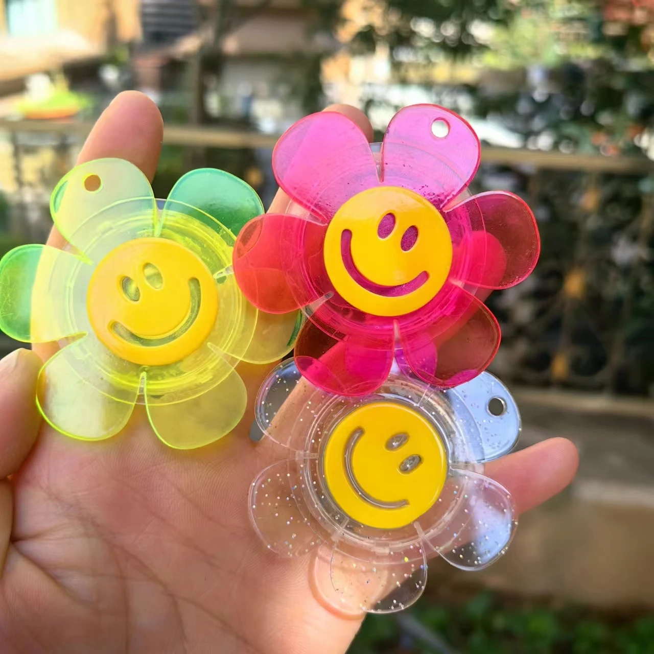 Soporte Universal para teléfono Y2K, color rosa, Tok inteligente BOHO, brillo transparente, sonrisa, flor, agarre para teléfono, Tok inteligente para iPhone y Samsung - imagen 3