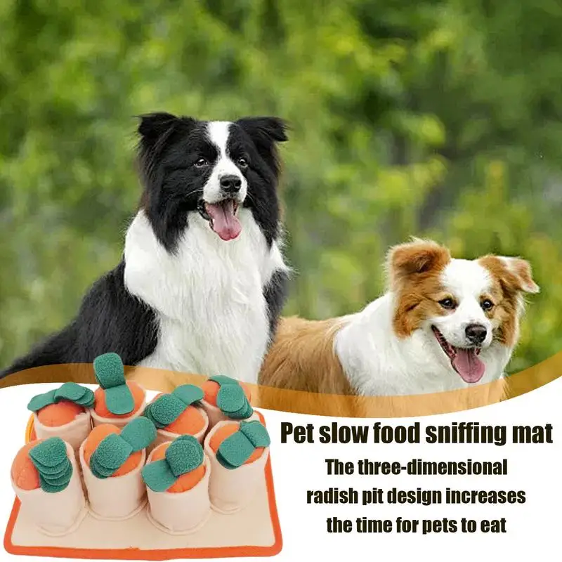 Estera de zanahoria para perros, juguetes coloridos para excavación de perros, almohadilla de alimentación de mascotas de fieltro, juguete interactivo divertido para enriquecimiento de perros - imagen 4