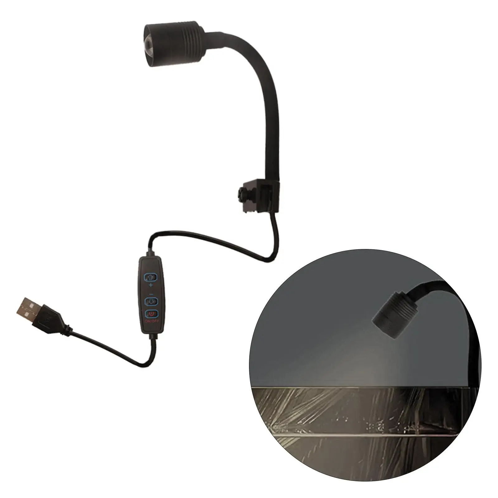 Aquarium Landscape Lighting USB Interface Energy Efficient 360° Rotation Adjustable Angle Fish Tank Underwater Spotlight