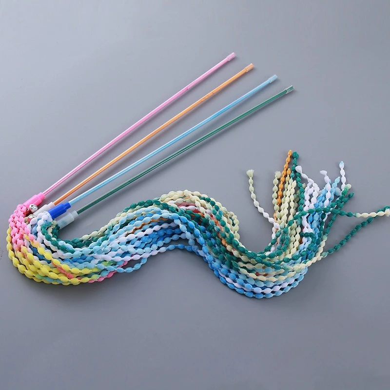 Varita para gatos con borlas de colores y cintas arcoíris - imagen 2