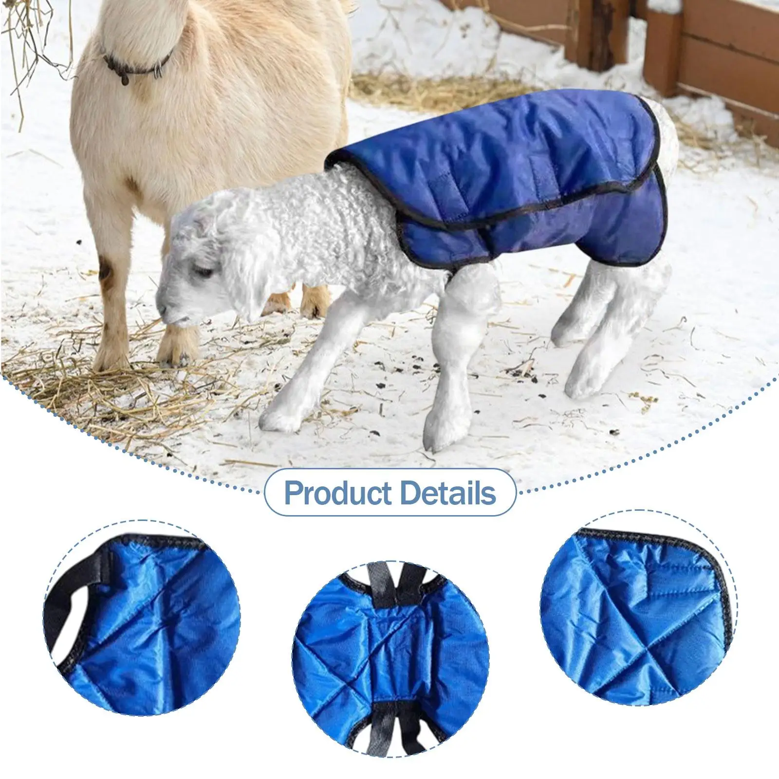 Chaleco de tela gruesa para pantorrilla, manta de cabra para ganado con aislamiento suave y cálido para invierno, chaqueta para animales pequeños, ropa para mascotas - imagen 3