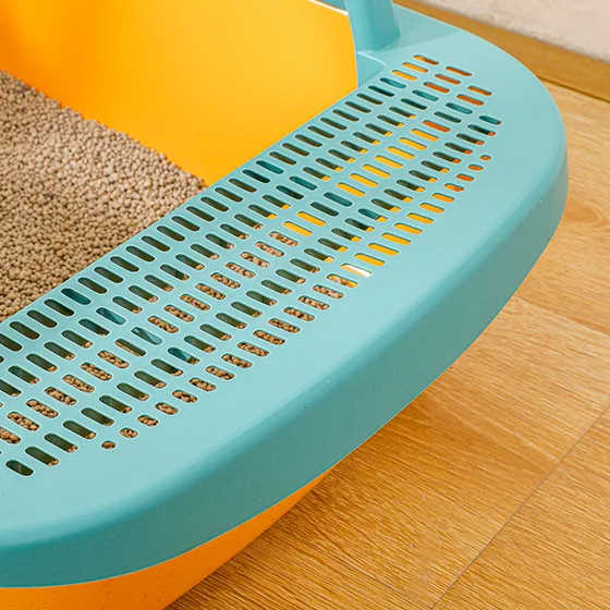 Caja de arena semicerrada para gatos, valla alta de gran tamaño, inodoro para mascotas, suministros para gatos, suministros para mascotas