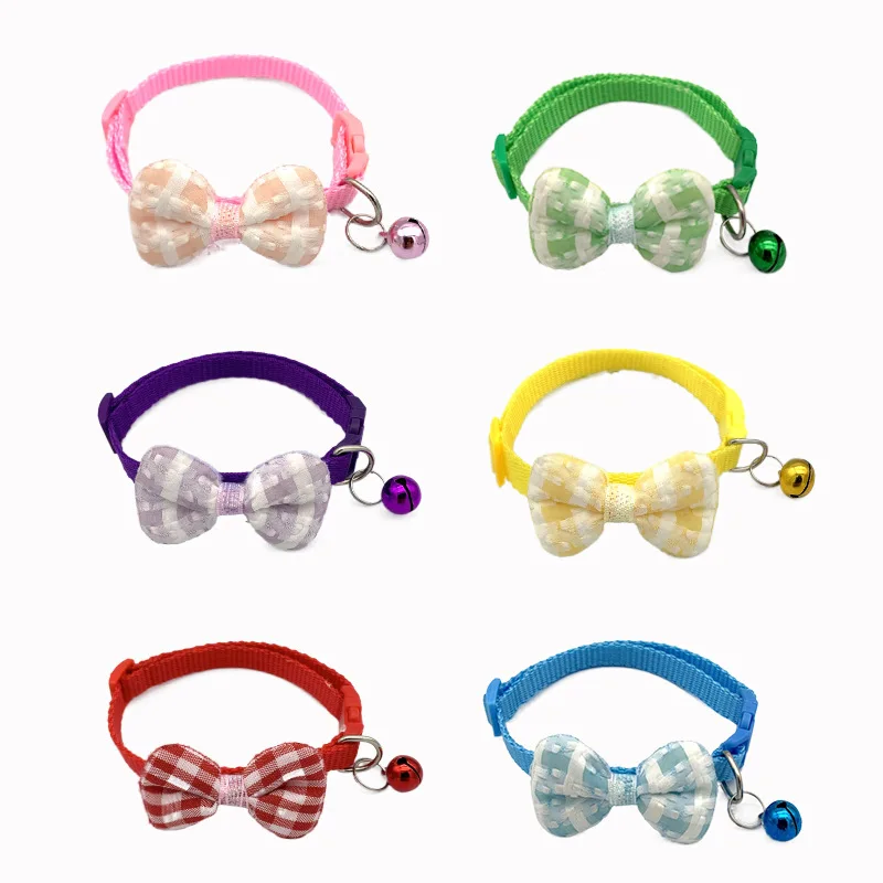Collares para mascotas, nuevos collares con lazo para mascotas, collares bonitos para gatos, suministros para mascotas, herramienta de vestir ajustable Multicolor para mascotas, accesorios para mascotas - imagen 3