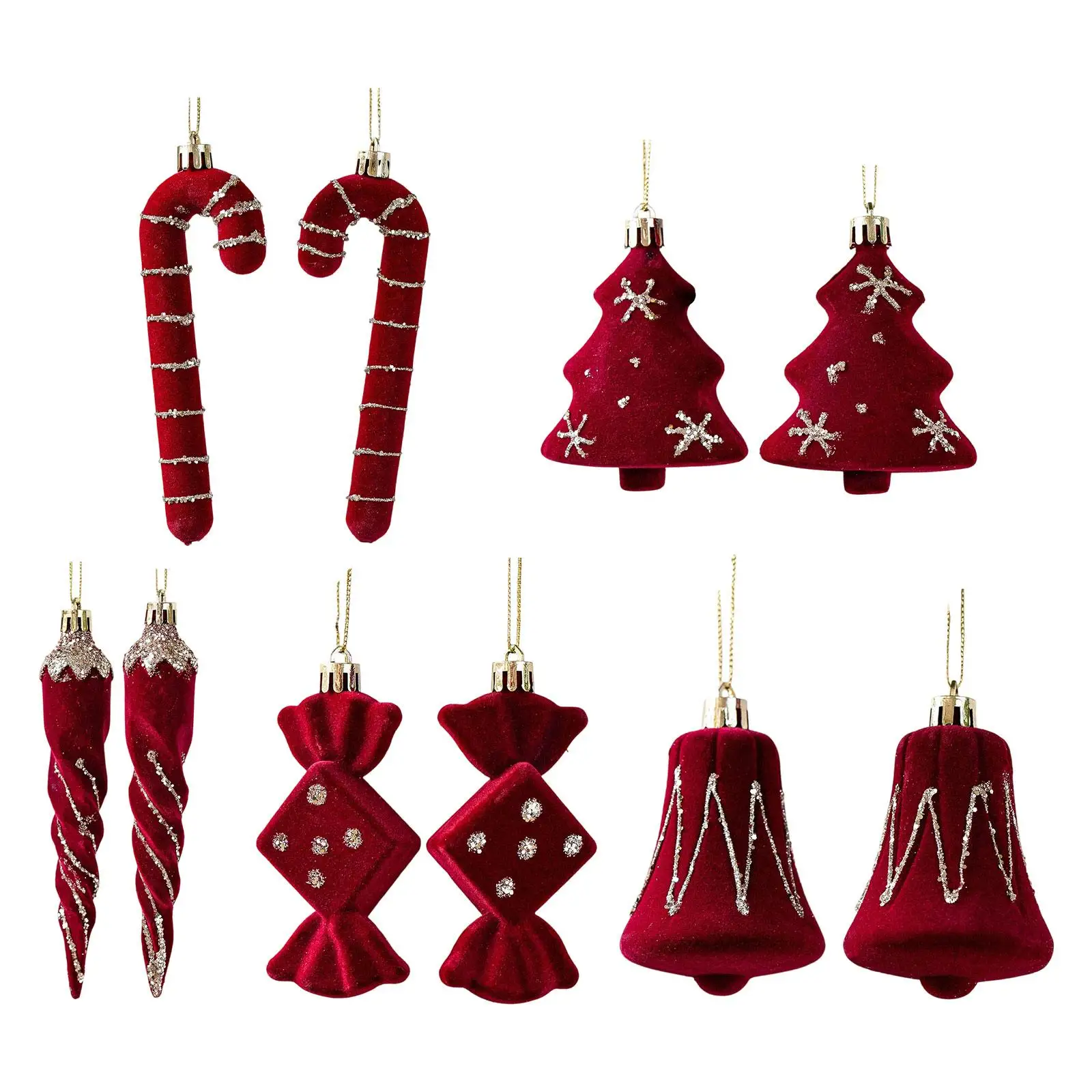 2 Pieces Christmas Tree Hanging Decorations Party Supplies Photo Props Pendants Christmas Baubles for Fireplace Outdoor New Year - imagen 2