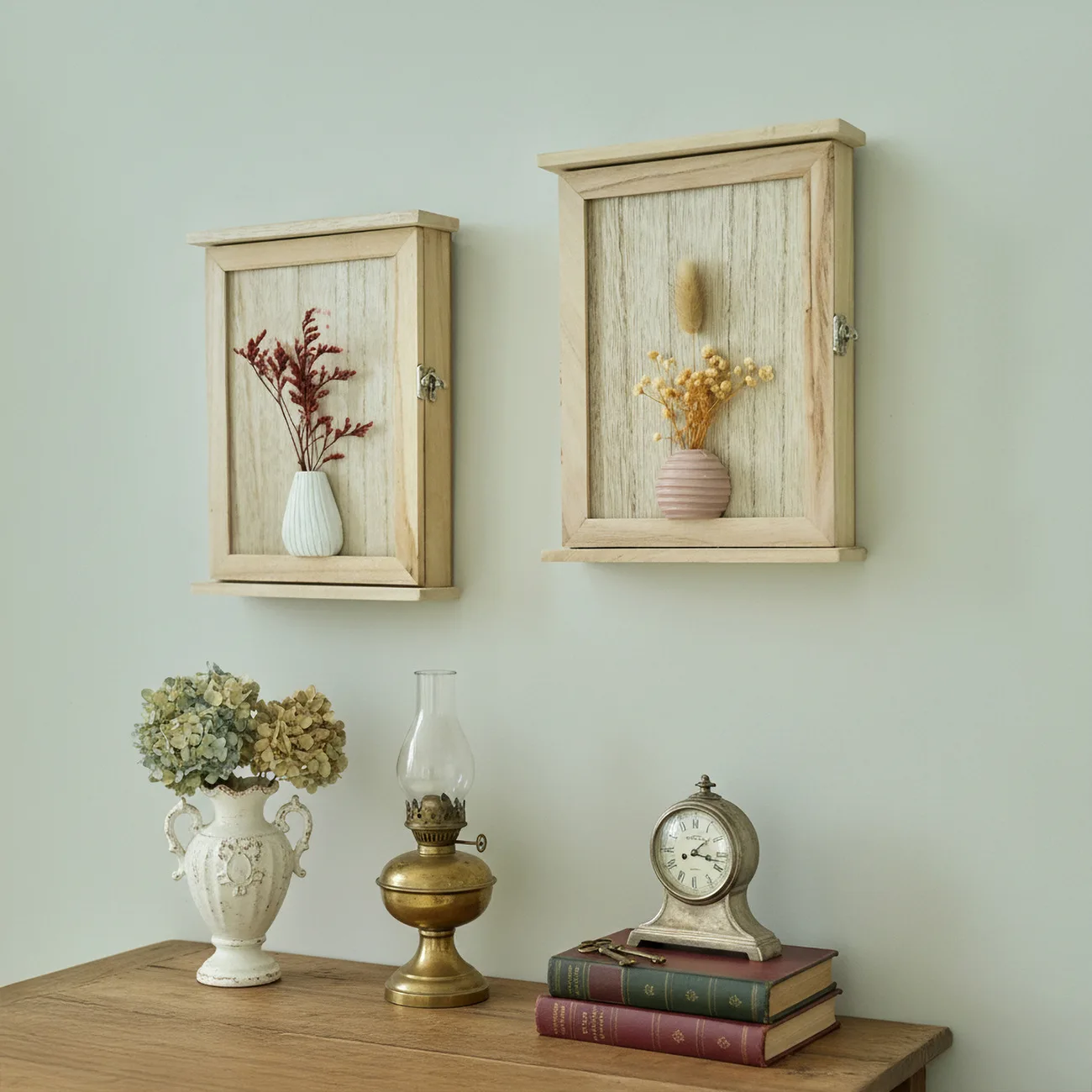 กล่องเก็บของแบบมือถือ 6 ช่อง ทำจากไม้สไตล์เรโทร • กล่องเก็บของบนโต๊ะสำหรับใส่ไม้อวบน้ำ/เครื่องสำอาง/ของจิปาถะ - imagen 5