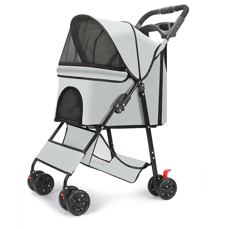 Cochecitos para mascotas, carrito para perros y gatos de peluche, carrito plegable pequeño y ligero, productos para mascotas - imagen 4