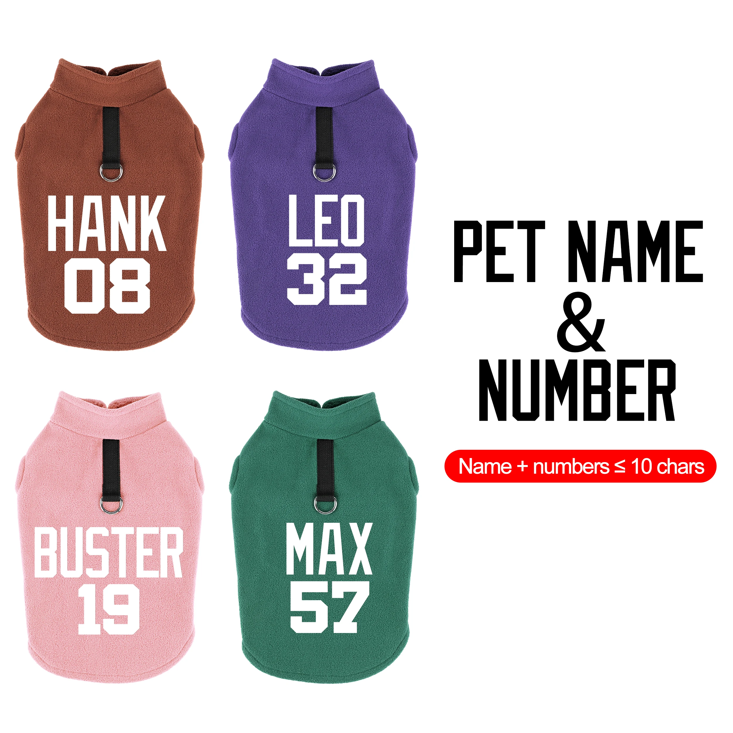 Ropa personalizada para perros, chaleco cálido de lana para perros, estampado personalizado, nombre para perros, ropa para mascotas para perros pequeños y medianos, gatos, Pug, Chihuahua - imagen 3