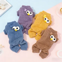 Monos de felpa para perros, ropa de moda para perros, pijamas suaves y cálidos para cachorros, peleles bonitos de dibujos animados para gatos, monos para mascotas, monos para Chihuahua